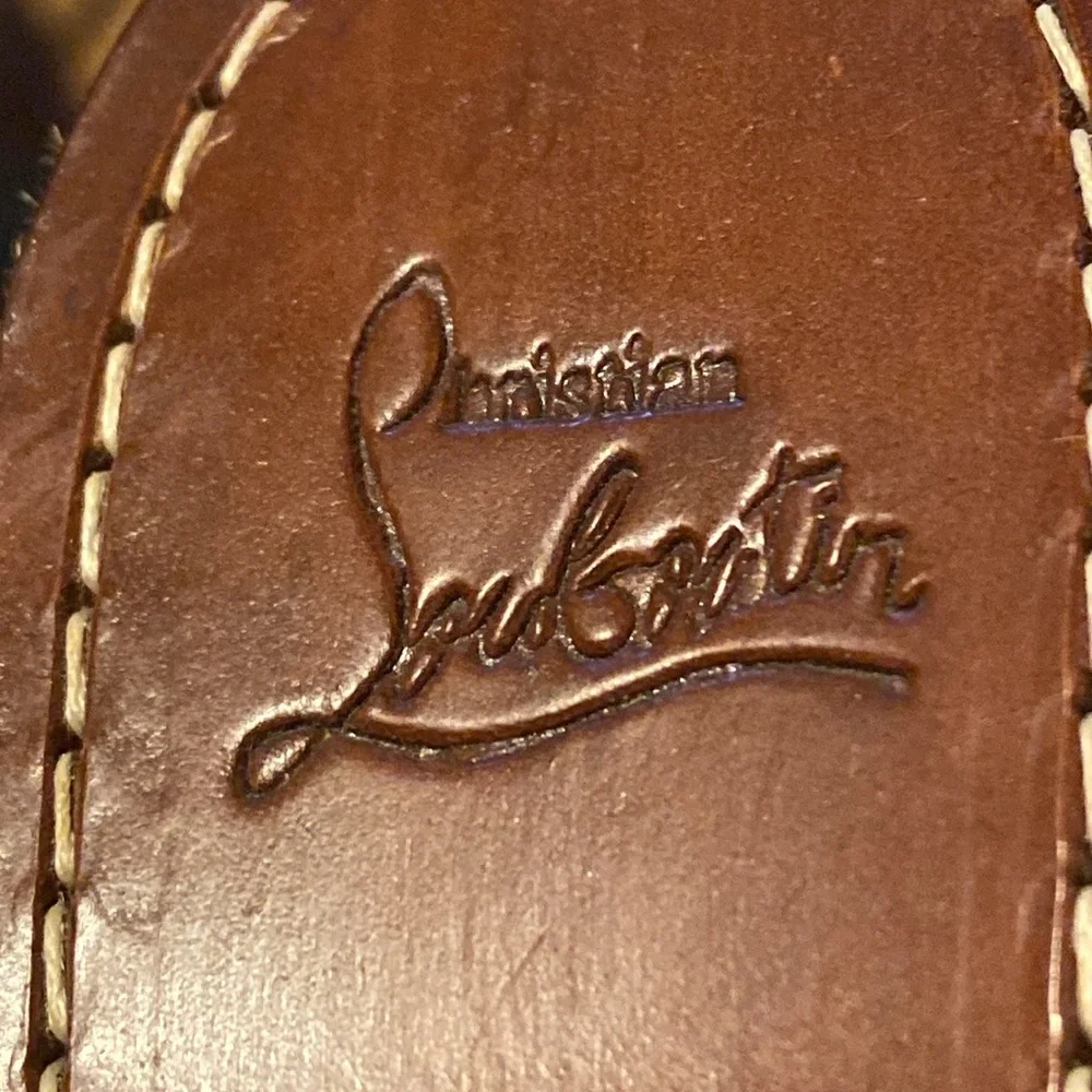 CHRISTIAN LOUBOUTIN  RED PATENT  5” Wedge / 1” Toe Sandals size 37 HOT! - Picture 7 of 15